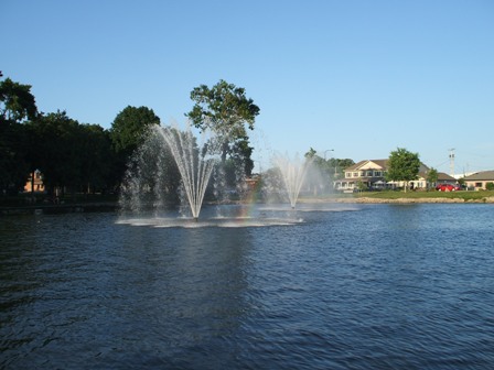 Fountains in Fountain Lake, Albert Lea, Minnesota - Three fountains in our lake.