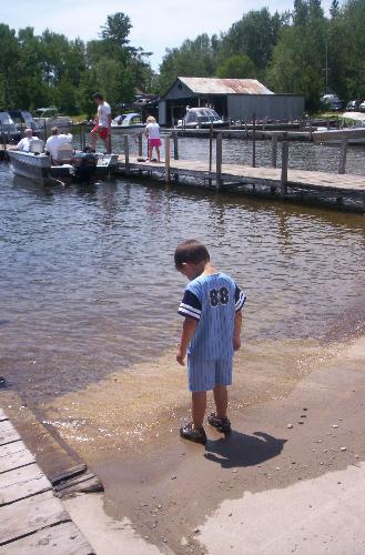 Lake Vermillion, Minnesota - First time Maverick would go near the water at Lake Vermillion, in our 5 years of visiting there with him.