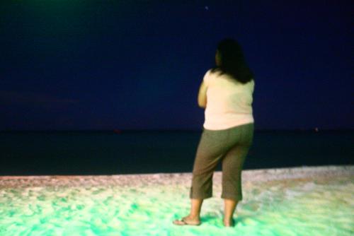 Stolen shot, seashore at night,,,  - All people has their own stories, they don't need to tell.