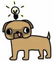 idea on dogs - dog and an idea on his head