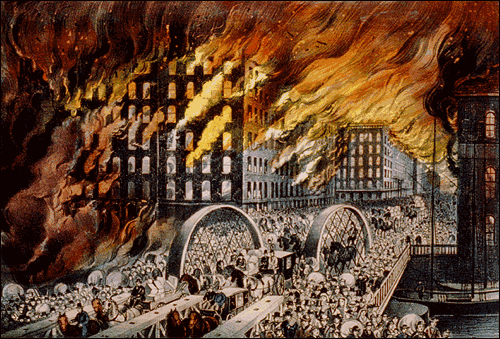 the Great Chicago Fire - A picture of the Great Chicago Fire.