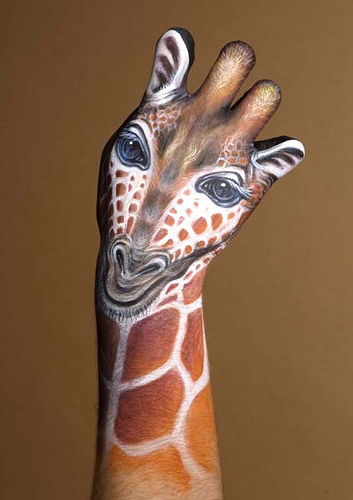 art, animal, hand painting - Hand painting of a giraffe