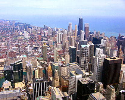Chicago - A photo of Chicago overhead.