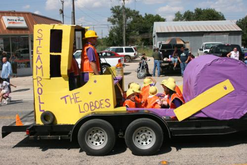 Steamroll the Lobos - This was our slogan and float from last year.