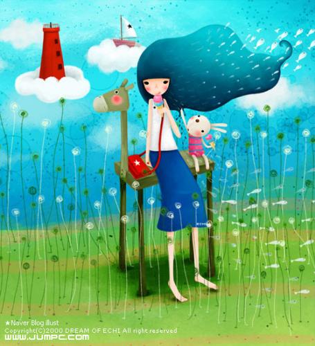 rabit - girl and rabit