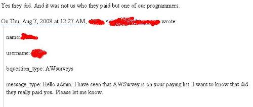 awsurvey - the scam site paid
