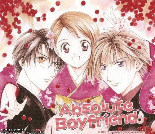 Absolute Boyfriend - Zettai Kareshi - Riiko Izawa has never had a boyfriend and she has been rejected by every boy she has ever had a crush on. When she returns a lost cell phone to an oddly dressed salesman, he directs her to his company's website as a way to thank her. Riiko unwittingly ends up ordering a 'figure' which will be her boyfriend with the intention of returning him after the free three day trial order.  After her three-day trial is over, Riiko finds that she cannot return her perfect mail-order boyfriend (whom she has named 'Night') and is stuck with a bill for 100,000,000 yen (approximately 1 million USD). The mysterious salesman, Namikiri Gaku, tells her the company will waive the bill if she will help them collect data about women's feelings, and data about their mental and physical structures in order to perfect future “Nightly Lover” models.  Unbeknownst to Riiko, her next-door neighbor and childhood friend, Soshi Asamoto, has a crush on her which he strives to hide by frequently teasing her. He has promised her mother that he will watch over Riiko while her parents are away, and when he sees Riiko with her new 'boyfriend,' his jealousy creates the central love triangle of the series.  Riiko must keep Night's true nature of an inhuman being a secret from everyone around her while struggling to decide if she loves Night, despite being a 'figure' who seems to be developing true emotions, or Soshi, who has loved her since childhood.  There are at least 4 books in the US out in print since September 2007 - answers.com