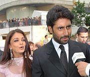 aishwarya rai - aishwarya rai with her husband abhishek bachan