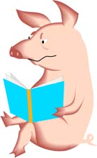 pig reads - Thought it was cute.