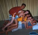 one big orgy - picture of young adults piling on top of eachother