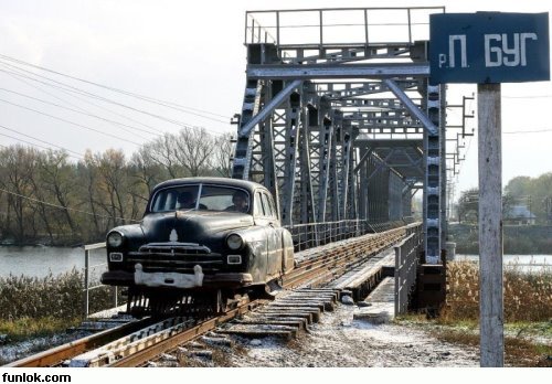 car on rail track - this is what gonna happen to all cars in a few days...here,no traffic,no signal..!!happy ride only!!