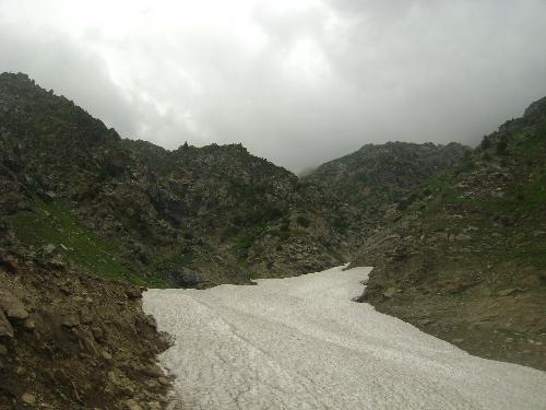 Snow looks like a river - This is in Naran The water is freez
