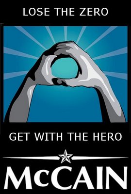 The new OBAMA salute. - The new Obama salute with McCain campaign slogan attached.