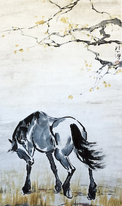 horse - Horses have long been one of the elements in chinese brush drawing and here is one.