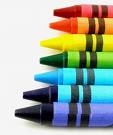 its ok to just let loose when nobodys around - close up of a line of 8 crayola crayons