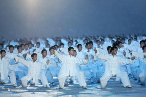olympic - 2008 people perform chinese gongfu.