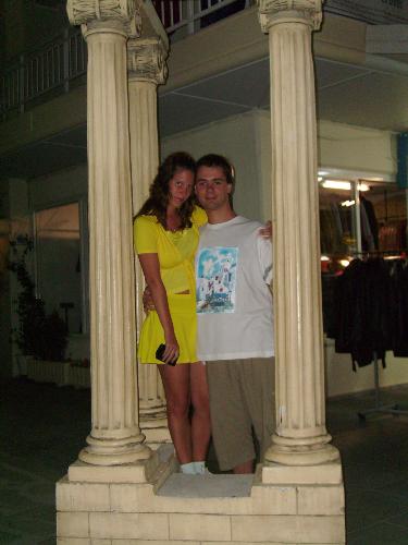 Me and my girlfriend - we were in Greece next to a small Greek statue in July 2008