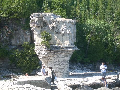 Flower Pot Island in Tobermory, Ontario - Containing three large rock formations in the shape of 'Flower Pots' found near the Bruce Penninsula in Tobermory.