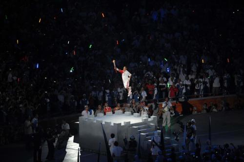 Last Torchbearer for Beijing Olympics - Li Ning - Last Torchbearer for Beijing Olympics