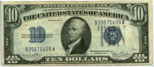 $10 Silver Certificate - 1934D Silver Certificate
