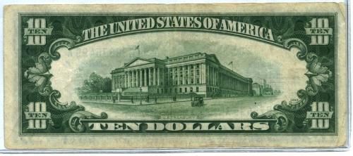 1934D $10 Silver Certificate - Rare valuable currency