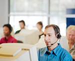 customer service representative - a man in a call center environment (customer service rep)