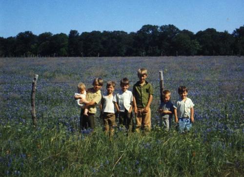 Brothers - Me and a few of my brothers standing in a field of blue bonnets.