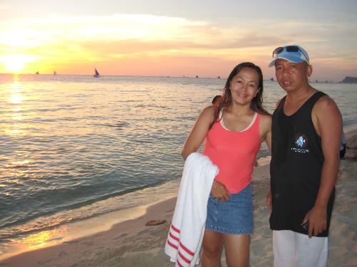 Lovely & Romantic Boracay Sunset - Myself and Elmir, the Love of my life, enjoying the the romantic view of the Bracay sunset...