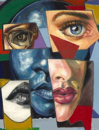 Parts of Beauty # 6 - A work on paper done by my hands..acrylic water colors..enjoy.