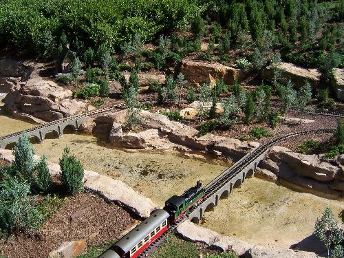 Train Set - An outdoor mini train set.