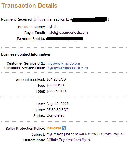 Mylot Payment Proof - Here is my first payment proof for Mylot! I am so happy! :)