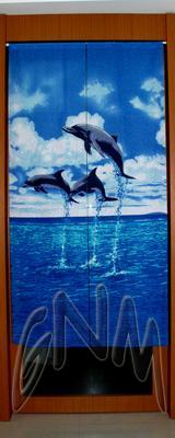 clas001 - Door Curtain with Dolphin Picture