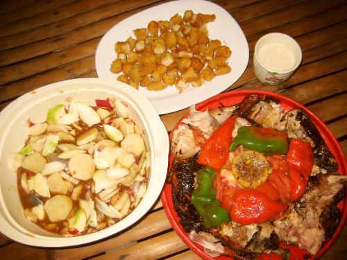 Eating - Kinilaw na tuna and inihaw na manok