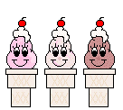 Ice Cream - Three ice cream cones