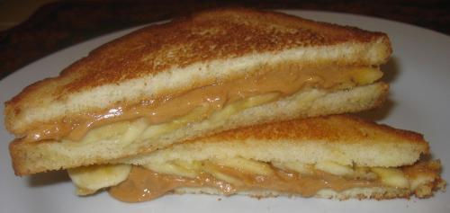 peanut butter and banana sandwich - peanut butter sandwich