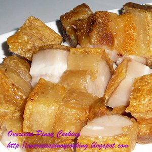 Pinoy Lechon Kawali - boiled then fried pork belly