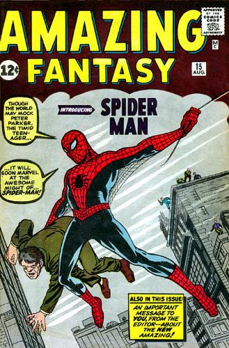 Comic Book Cover - Scan of Amazing Fantasy #15 -Spiderman's first appearence  Universally recognized as a historic comic, envied by collectors