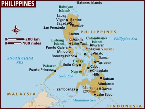 Philippines - The country that is made up of islands.