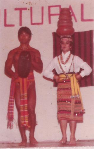 The Kalinga Couple - A husband and wife in Kalinga, dancing to the beat of the gongs - the Tadok and tanggi. This is danced during fiestas and merry - making