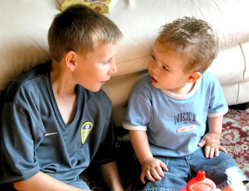 conversation - a conversation between a couple of sweet children