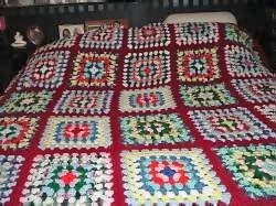King Size Burgandy/Multi Handmade Crochet Blanket - This is one of the blankets that I make, I have several blankets ranging from twin size to king size