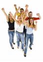 thank you jesus! - Picture of group of young women with hands high hurraying