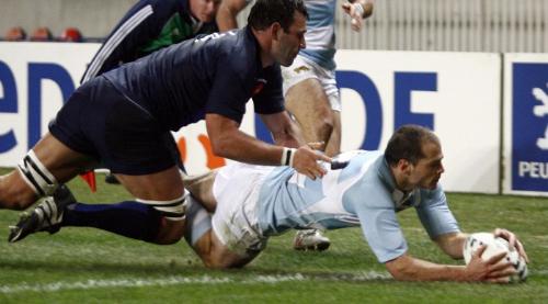 Rugby - 1º try argentino, partido de 3º puesto Mundial Francia 2007. Felipe Contepomi