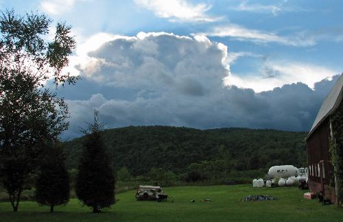 Catskill Mountain View - Storm - We had a storm coming through one day and I thought the clouds over the mountain looked awesome. They just got bigger and darker until the storm hit. Really, it didn't turn out to be that bad...just cool looking and pretty cold! :)
