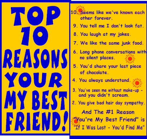 List Of Items Why You Are My Bestfriend - A picture showing a list of items why 'you are my best friend'.