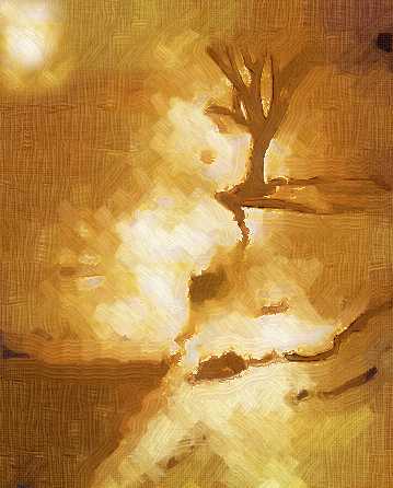 My own work 3 - I love this one. It was also scanned from a sketch and then I used filters to make different versions of it. This one is my favorite;)