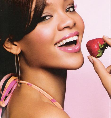 rihanna - rihanna with strawberry