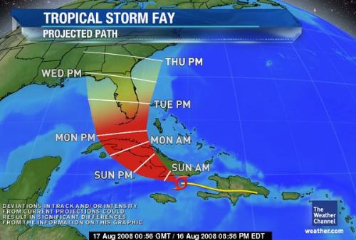 Tropical storm Fay - Yikes! is it going to be a bad one?