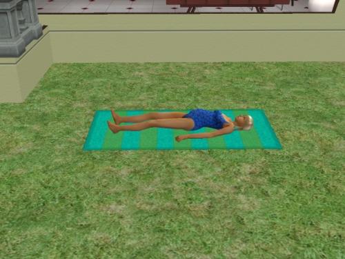 Pregnant Sim - Sim sunbathing while pregnant