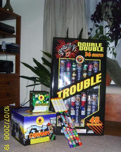 My Fireworks from Independence Day - Yeah, I know what you were thinking. I took this shot of my 'fireworks' as a joke. These really WERE my fireworks; they just haven't been set off yet! Smile!